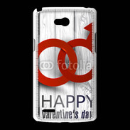 Coque LG L80 Saint valentin sur fond bois