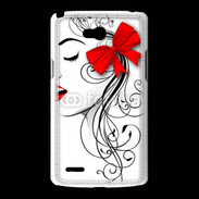 Coque LG L80 Visage glamour noir et rouge