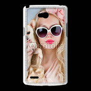 Coque LG L80 Femme glamour avec chihuahua