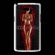 Coque LG L80 Femme nue pétales de rose glamour