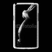 Coque LG L80 Femme enceinte en noir et blanc