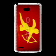Coque LG L80 Cupidon sur fond rouge