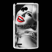 Coque LG L80 Rouge à lèvres Fashion en noir et blanc