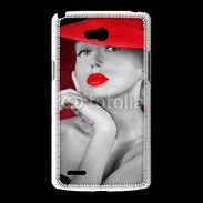 Coque LG L80 Femme élégante en noire et rouge 15