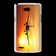 Coque LG L80 Avion de ligne et couché de soleil