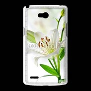 Coque LG L80 Fleurs de Lys blanc