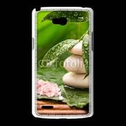 Coque LG L80 Galet et feuilles mouillées