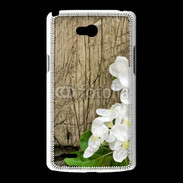 Coque LG L80 Fleurs sur fond en bois
