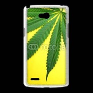 Coque LG L80 Feuille de cannabis sur fond jaune