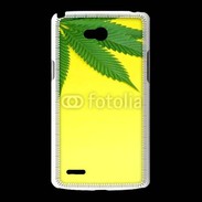 Coque LG L80 Feuille de cannabis sur fond jaune 2