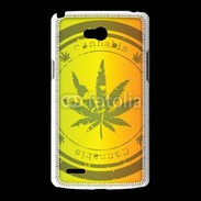 Coque LG L80 Marijuana stamp on rastafarian background