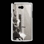 Coque LG L80 Pêcheur noir et blanc