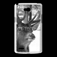 Coque LG L80 Tête de Cerf en noir et blanc