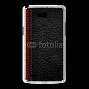 Coque LG L80 Effet cuir noir et rouge