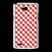 Coque LG L80 Vichy rouge et blanc 2