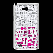 Coque LG L80 Fond fashion rose 3