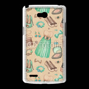 Coque LG L80 Fond fashion vert et marron