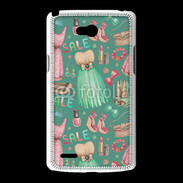 Coque LG L80 Fond fashion rose et vert