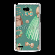 Coque LG L80 Fond fashion vert et marron 2