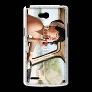 Coque LG L80 Femme glamour qui se met du rouge à lèvre