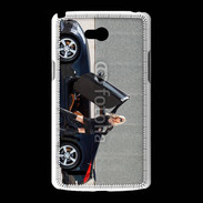 Coque LG L80 Femme blonde sexy voiture noire 3