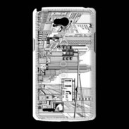 Coque LG L80 Rue de New York en dessin noir et blanc