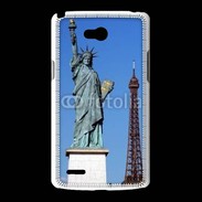 Coque LG L80 Statue de la liberté et tour Eiffel