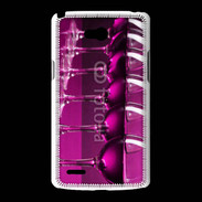 Coque LG L80 Verre de vin sur fond rose