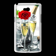 Coque LG L80 Champagne et rose rouge