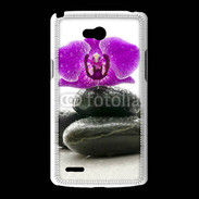 Coque LG L80 Orchidée violette sur galet noir