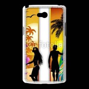 Coque LG L80 Surfer et fille sur la plage
