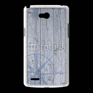 Coque LG L80 Rose des vents sur fond bois 500
