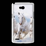 Coque LG L80 Chevaux blancs