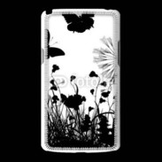 Coque LG L80 Papillon en noir et blanc