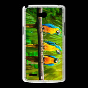 Coque LG L80 Trois perroquets bleu et jaune