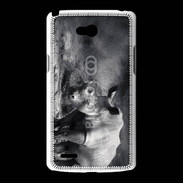 Coque LG L80 Rhinocéros noir et blanc