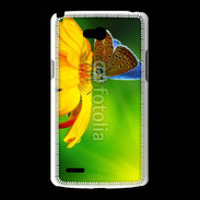 Coque LG L80 Papillon posé sur une fleur