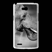Coque LG L80 Elephant d'Afrique en noir et blanc