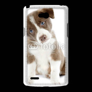 Coque LG L80 Chiot Colley marron et blanc