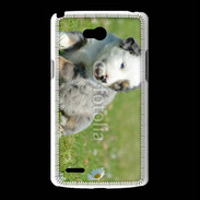 Coque LG L80 Chiot blanc et gris 1