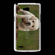 Coque LG L80 Chiot labrador avec pomme de pin