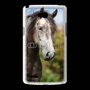 Coque LG L80 Portrait cheval arabe gris 1