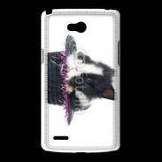 Coque LG L80 Lapin noir et blanc dans un chapeau