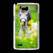 Coque LG L80 Poney Shetland gris et blanc