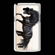 Coque LG L80 Cheval noir au galop 5