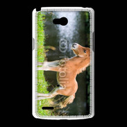 Coque LG L80 Poulain marron et blanc