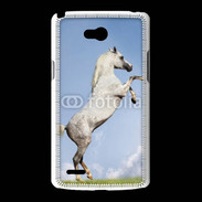 Coque LG L80 Cheval arable robe grise