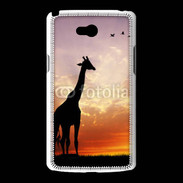 Coque LG L80 Girafe au couché de soleil