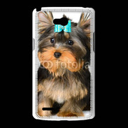 Coque LG L80 Yorkshire et nœud bleu 15
