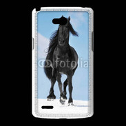 Coque LG L80 Cheval Friesian noir 100